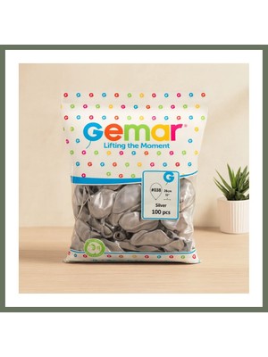 Bezos Metalik Gümüş Balon 11'' (28 Cm) - 100'LÜ Bezos1