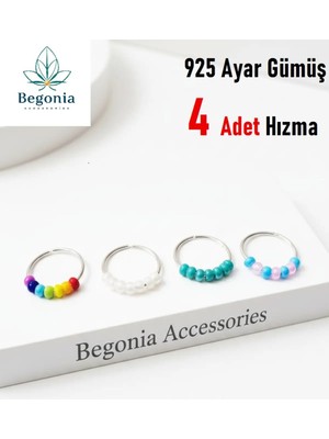 Lunexa 925 Ayar Gümüş 4 Adet Halka Hızma Set / 4