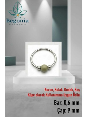 Lunexa 925 Ayar Gümüş Haki Boncuk Üç Top Halka Hızma, Küpe Olarak Kullanıma Uygundur