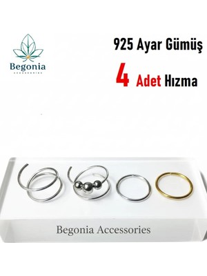 Lunexa 925 Ayar Gümüş 4 Adet Halka Hızma Set / 3