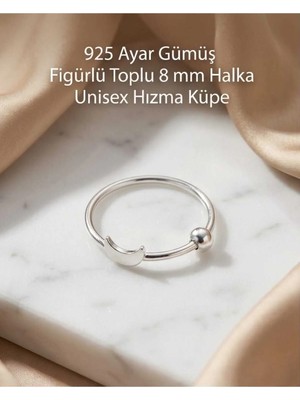 Lunexa 925 Ayar Gümüş Delikli Deliksiz Fake Unisex Halka Küpe Hızma Minimal Figür Şık Tasarım Alerji Yapmaz