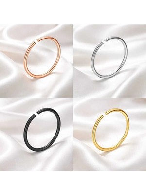 Lunexa 925 Ayar Gümüş, Silver,gold,black,rose 4 Adet Halka Hızma Set