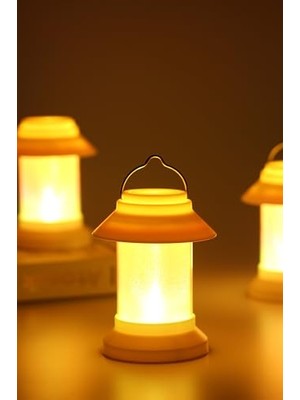 Odea Telvesse 3lü LED Mum Sokak Lambası Tip Kulplu Dumansız Pilli Alevli Dekoratif Yapay Mum Işıldak Beyaz 1036-9