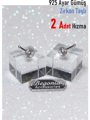 Lunexa 925 Ayar Gümüş 2 Adet Zirkon Taşlı Hızma Set