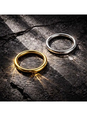 Lunexa 925 Ayar Gümüş, Silver&gold 2 Adet Halka Hızma Set