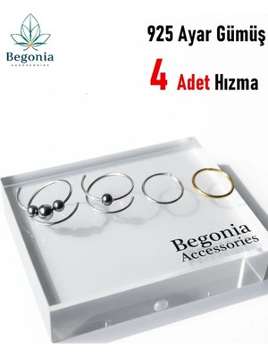 Lunexa 925 Ayar Gümüş 4 Adet Halka Hızma Set / 7