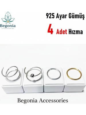 Lunexa 925 Ayar Gümüş 4 Adet Halka Hızma Set