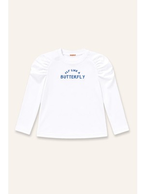 Zeyland Kız Çocuk Nakış Detaylı Kolu Büzgülü Reglan T-Shirt