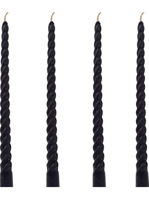 Happy Trend 27.5cm) Balmumu Mum Konik Burgulu Balmumu Şamdan Mumu Doğal Petek Balmumu Mum Dekoratif Kırılmaz Akmaz Mum Bal Mumu Beeswax Candle (Siyah)
