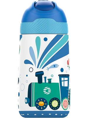 Happy Trend Çocuk 350 ml Pipetli Çelik Matara Paslanmaz Çelik Termos 5 Farklı Renk 2055-350ML