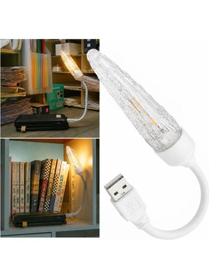 Happy Trend USB Tip LED Işık, Ekonomik Tasarruflu, Gece Aydınlatma, Powerbank ile Seyyar Kullanım, Esnek Gövdeli Gün Işığı Masa ve Kitap Okuma Lambası (Model-1)