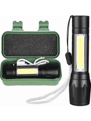 Happy Trend USB Şarjlı Mini El Feneri – LED Fener, 3 Modlu Işık, Metal Kasa, Klipsli Taşınabilir Aydınlatma, Kutulu Cep Feneri, Şarj Kablosu Dahil [enerji Sınıfı A+++] (Mini Metal)
