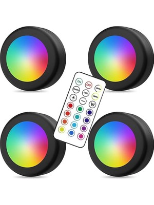 Happy Trend 4 Lü Set LED Aydınlatma Dekoratif Rgb Gece Lambası 12 Renk Kumandalı Küçük