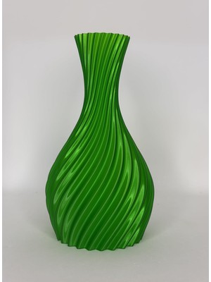 Happy Trend Modern - Burgu Figürlü Vazo (Çimen Yeşili) (Cam Görünümlü)