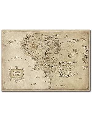 Happy Trend Ahşap Tablo The Lord Of The Rings Ortadünya Haritası