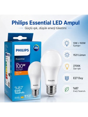 Happy Trend 13W 100W Eşdeğer, E27 Duy, 2700K Sarı Işık, 1521 Lümen, Enerji Tasarruflu LED Aydınlatma Dim Edilmez