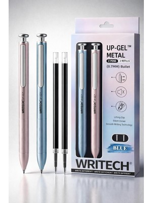 Happy Trend 2'li Jel Kalem Seti - 0.7 mm Uc + 2 Yedek Mürekkep Kapsülü (Mavi Mürekkep)