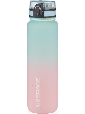 Happy Trend Çift Renkli Sızdırmaz Bpa Içermez Kilitlenebilir Kapaklı Motivasyonel Tritan Su Matarası (Su Yeşili-Pembe)