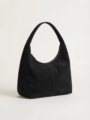 Satuna Büyük Boy Astarlı Süet Hobo Çanta | Günlük Kadın Çantası 42X27 cm