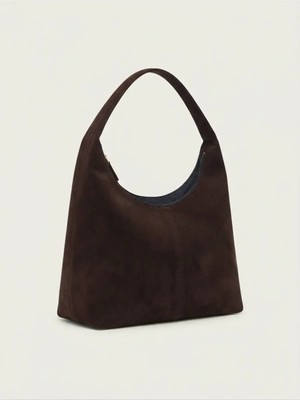 Satuna Büyük Boy Astarlı Süet Hobo Çanta | Günlük Kadın Çantası 42X27 cm
