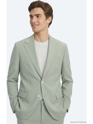 Kip Haki Düz Modern Fit Takım Elbise