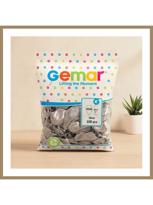 Bezos Metalik Gümüş Balon 11'' (28 Cm) - 100'LÜ 22