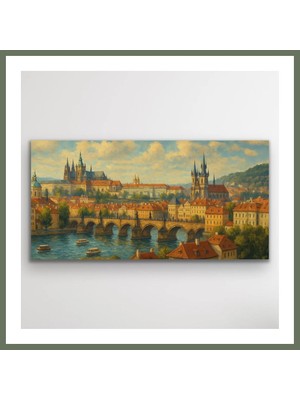 Bezos Prag Şehir Manzarası Kanvas Tablo 60X120CM Bezos1