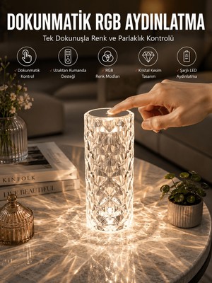 ENCO Dokunmatik Kristal Gece Lambası Hediyelik