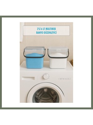 Bezos 2?li Multibox Deterjanlık Kutusu & Banyo Düzenleyici & Saklama Kutusu 6 Lt Şeffaf Bezos1