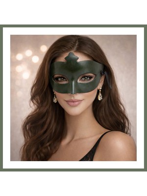 Bezos Haki Yeşil Gizemli Masquerade Maskesi Bezos1