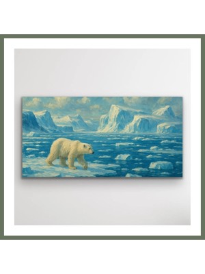 Bezos Yalnız Kutup Ayısı Kanvas Tablo 60X120CM Bezos1