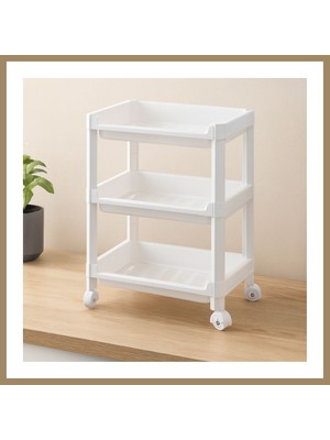 Bezos 3 Katlı Tekerlekli Sepet Organizer Raf - 352X220X480 mm 22