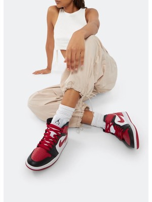 Nike Air Jordan 1 Mid 'bred Toe' Kadın Basketbol Ayakkabısı-Sportxstore