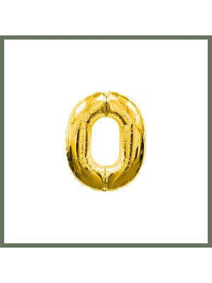 Bezos 0 Rakamlı Folyo Balon Gold Renk 40 Inç Bezos1