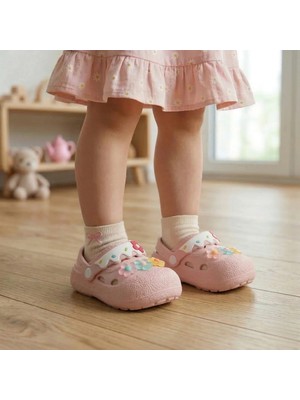 Çetik Çiçek Detaylı Yumuşak Taban Çocuk Sandalet Terlik