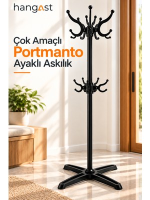 Hangast Ayaklı Askılık Vestiyer Elbise Askılığı Büro Ayaklı Portmanto Elbise Askısı | Demonte Kolay Kurulum