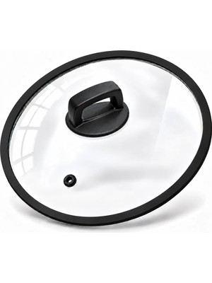 Arcak2 28 cm Silikon Kenarlı Cam Kapak ve Kulp (DİKKAT TENCERE YOKTUR)