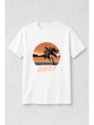 Zoka Wear 2021 Yaz Palmiye Baskılı Tişört