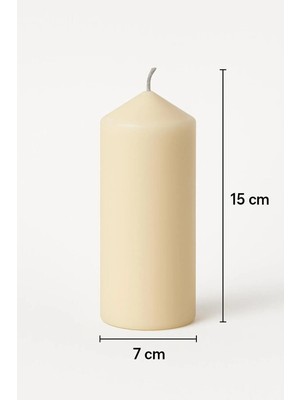 Smyrna Homes Silindir Mum 7X15 cm Krem