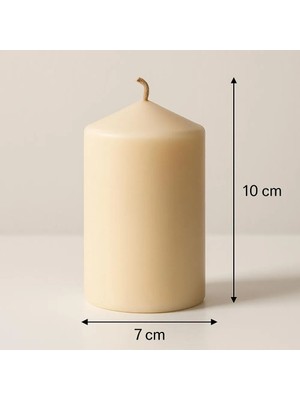 Smyrna Homes Silindir Mum 7 X 10 cm Krem