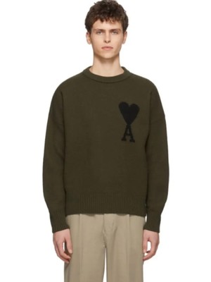 Ami Paris Ami De Coeur Logolu Yuvarlak Yakalı Yün Kazak  HKS826.001.0180