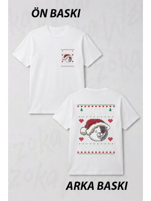 Zoka Wear Monokuma Ugly Christmas Sweater - Dangan Ön ve Sırt Baskılı Tişört