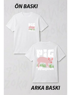 Zoka Wear Domuz Siyah Unisex Tisort Ön ve Sırt Baskılı Tişört