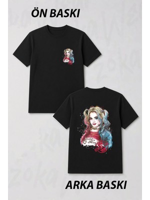 Zoka Wear Suicide Squad Harley Quinn Tasarim Ön ve Sırt Baskılı Tişört