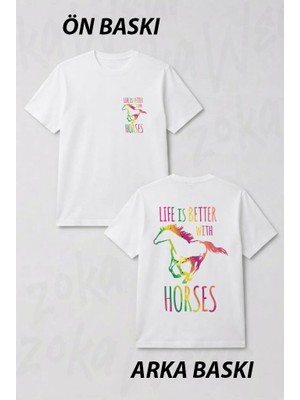 Zoka Wear Binicilik - Riding 2 Ön ve Sırt Baskılı Tişört