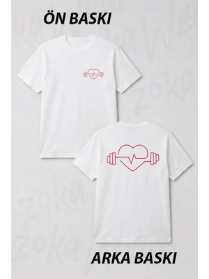 Zoka Wear Gym Love Spor Sevenler Ön ve Sırt Baskılı Tişört