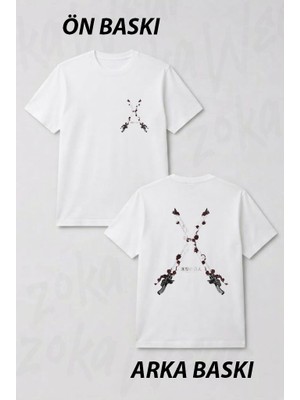 Zoka Wear Attack On Titan Gullu Kilic Ön ve Sırt Baskılı Tişört