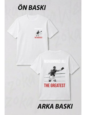 Zoka Wear Great Boxing Boks Muhammad Muhammed Ali Ön ve Sırt Baskılı Tişört