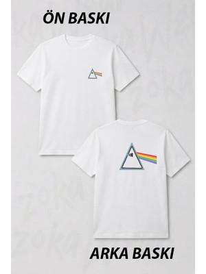 Zoka Wear Pink Floyd - Dark Side Of The Moon Siya Ön ve Sırt Baskılı Tişört