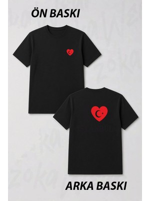 Zoka Wear I Love Istanbul Ön ve Sırt Baskılı Tişört